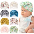 Шапка с цветочным принтом для новорожденных мальчиков и девочек, головной убор, Шапочка-тюрбан, аксессуары, удобная модная детская чалма, 2021