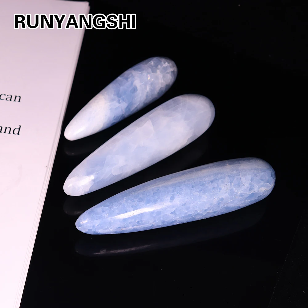 

Палочка из натурального голубого кварца Runyangshi, ручная резьба, кианит Кристальный массаж, 1 шт.