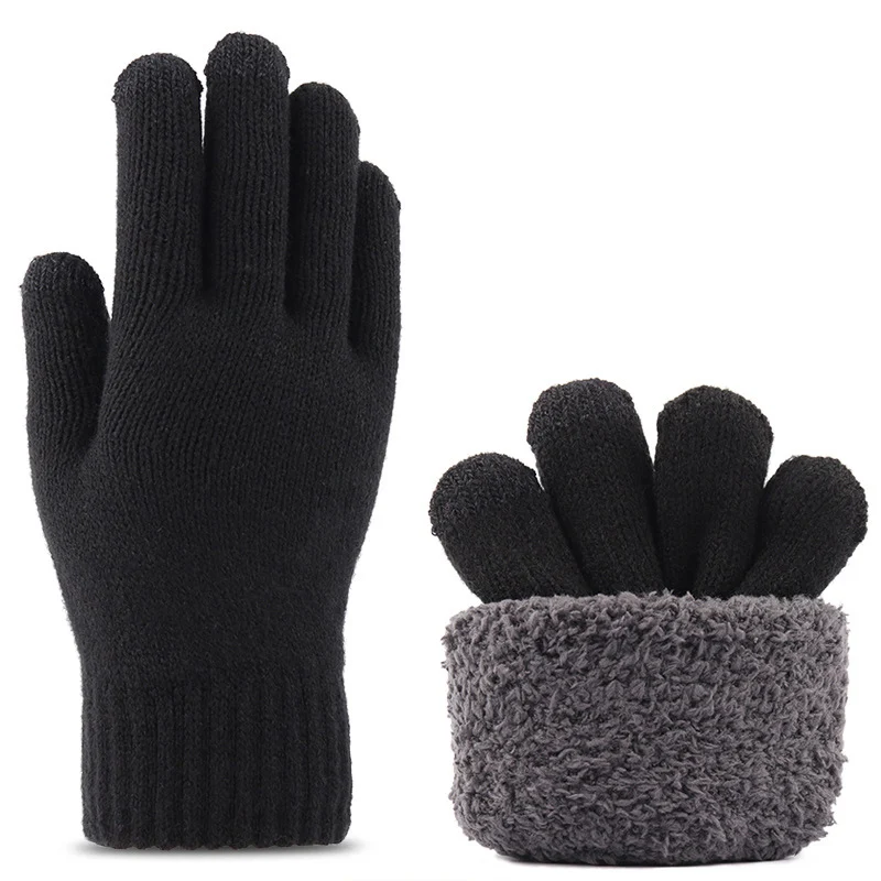 winter notebook office half finger gloves men play phone non slips women plush knitted warm couple gloves touch screen mittens free global shipping