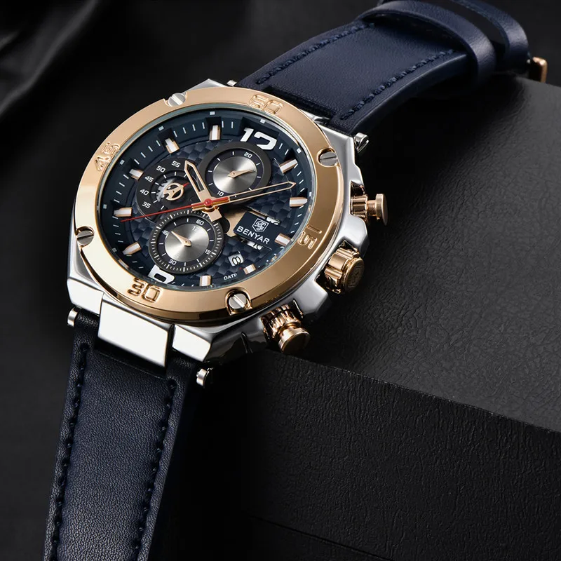 

Benyar 2021 New Top Luxury Casual Fashion Men's Quartz Watch Multifunctional Waterproof Calendar Clock Watches Relogio Masculino