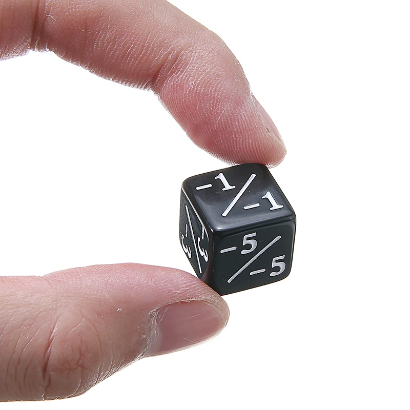 5 шт./компл. черные игральные кости 6 сторона отрицательный 1/ 1 6/6 счетчики кубики