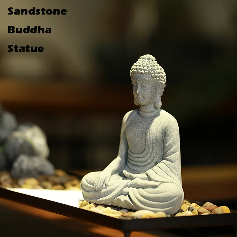 

Living Room Zen Sandstone Buddha Decoration Balcony Home Decoration Indoor Micro Landscape Landscaping Buddha Statue Decoration