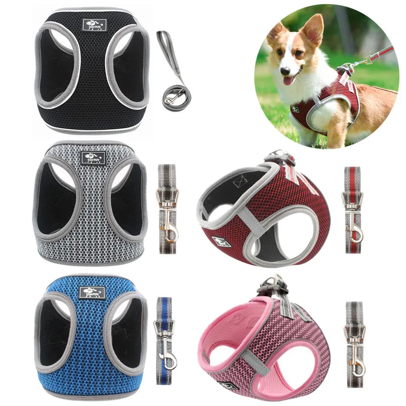 Жилет для кошек и собак дышащая Светоотражающая шлейка поводок стеганый жилет