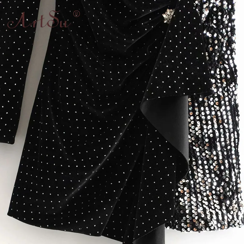 Арцу ночной клуб вечерние сексуальные платья пэчворк оборками горошек одно