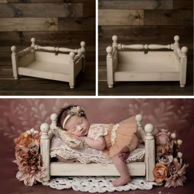 Newborn Photography Props Baby Crib Full Moon Baby Filming Props Do Old Baby Photo Bed Posing Containers Baby Bed