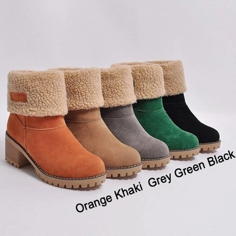 

Women Winter Fur Warm Snow Boots Ladies Warm Wool booties Ankle Boot Comfortable Shoes Plus Size 35-43 Casual Women Mid Boots