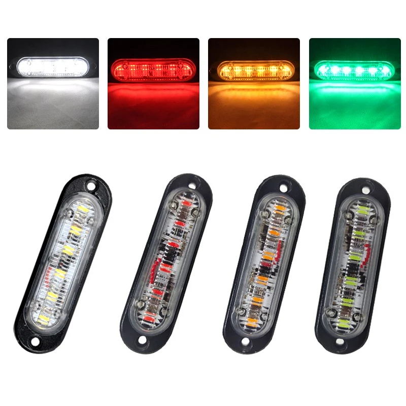 

2pcs 12V 24V Truck LED Side Marker Flash Daytime Warning Light Lamp For Car Lorry Jeep Bus Trailer
