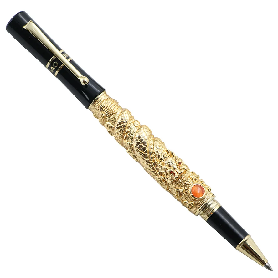 Gold ATO Jinhao Золотой дракон шариковый Золотой зажим для ручки роскошная ручка 0,7 мм перо школьные офисные принадлежности Canetas - Цвет: Gold