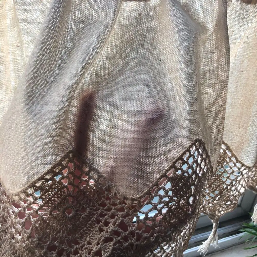 Занавеска кофейная в стиле ретро многофункциональная декоративная Короткая