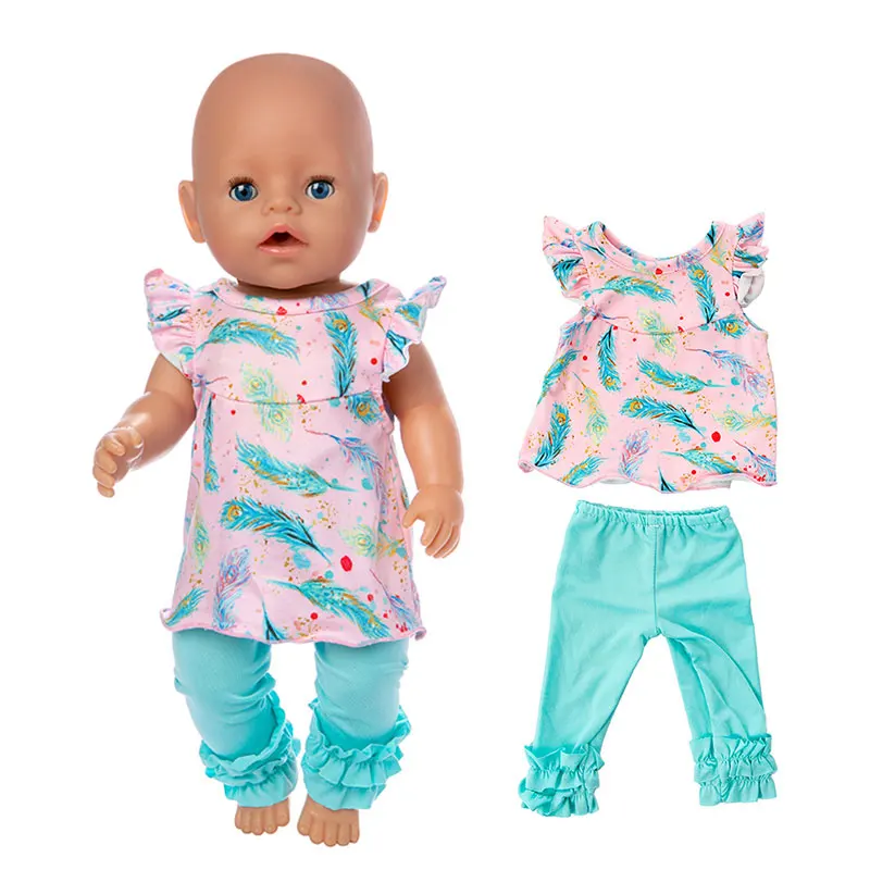 

New 18 inch Baby New Born White Doll Clothes Accessories Unicorn Lotus Leaf Suit Skirt for American og Girl Dolls