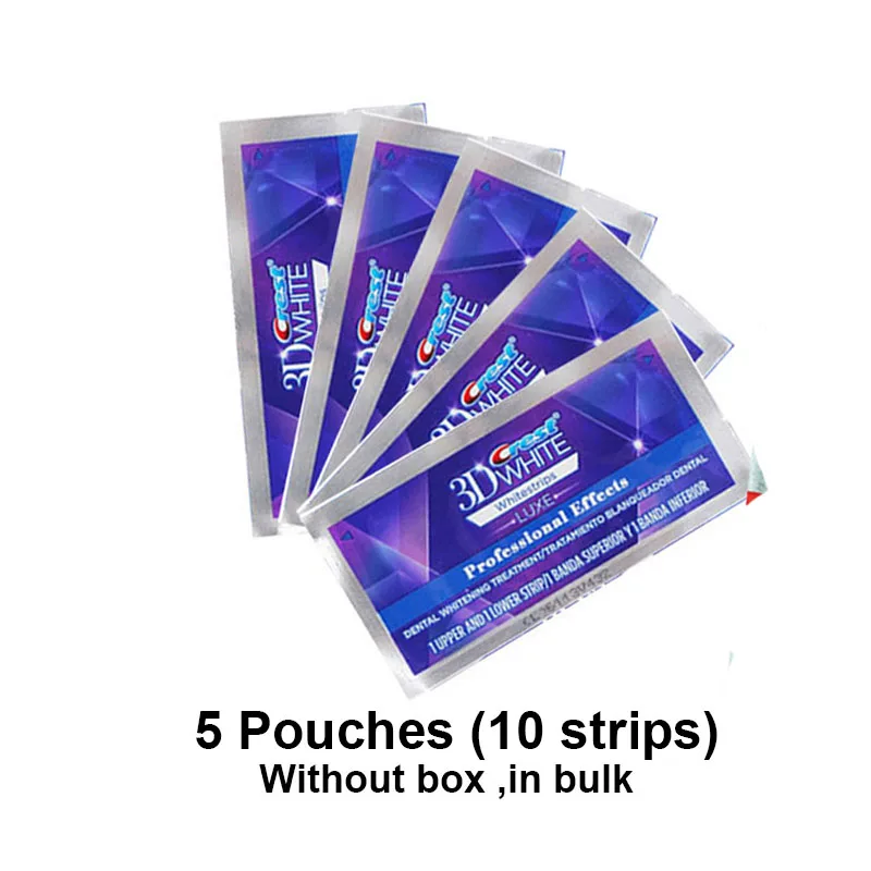 5pouches 3D Белый Whitestrip профессиональный эффект отбеливатель зубов плотная зубная щетка с мягкой щетиной для чувствительной десны отбеливание зубов полоски - Цвет: 5pouches