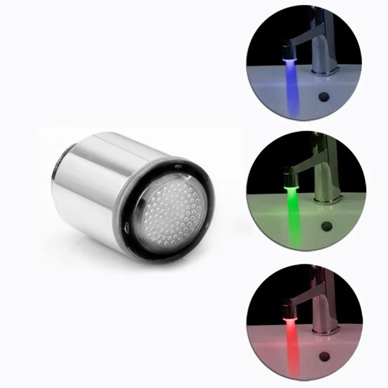 LED Faucet Light Tap Nozzle RGB 7 Colors Change Blinking Temperature Aerator Water Saving Kitchen Bathroom Accessories ML | Обустройство