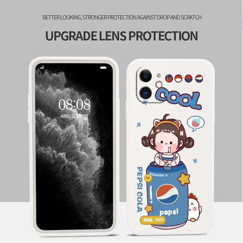 

Cute Coffee Girl Phone Case For iPhone 12 11 Pro Max X XS XR XSMAX SE2020 8 8Plus 7 7Plus 6 6S Plus Liquid Silicone Cover