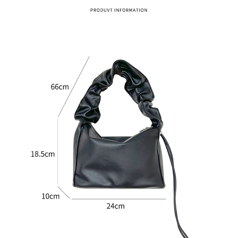 

YIFANGZHE Fashion Women Bags Wide Strap Shoulder Bag Satchel Ladies PU Leather String Drape Handbag Horizontal Cloud-Pouch Hot