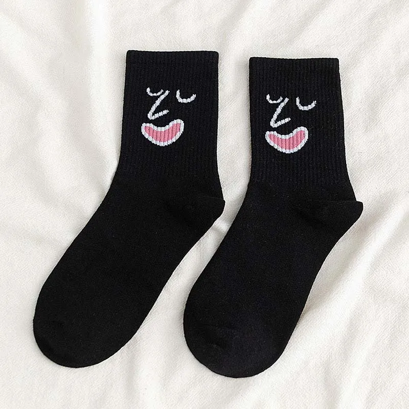 1 Корея Funky Harajuku тренд женские красочные забавные носки девушка kawaii Носки Унисекс сюрприз средней длины женские носки - Цвет: 1