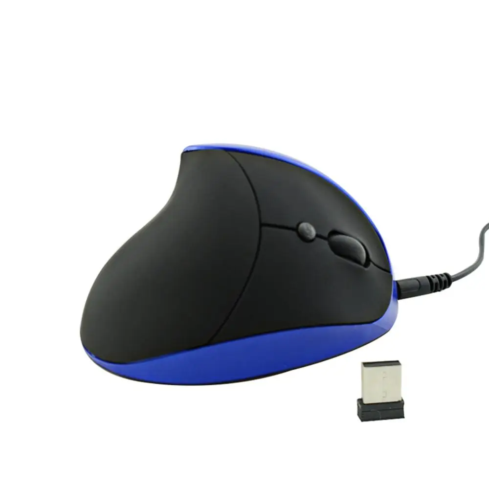 Blue Wireless Mouse Эргономичная перезаряжаемая 2,4G Беспроводная/Проводная 6 клавиш оптическая Вертикальная мышь мыши Компьютерная мышь - Цвет: Blue Wireless Mouse