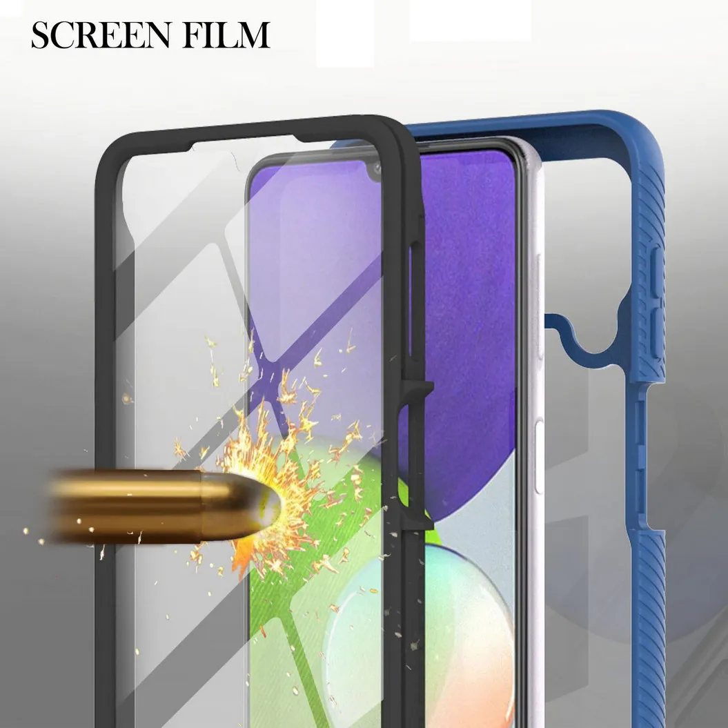 

Screen film Full Protect case for Samsung A22 A82 A72 A52 A32 A02S A42 A12 Galaxy A21S A31 A51 A71 A01 Hybrid Armor Phone Cover