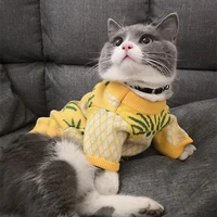 jopet fashion pet clothes 2021 autumn winter yellow pineapple sweater for puppy dog cat korean style cat clothing pet clothes