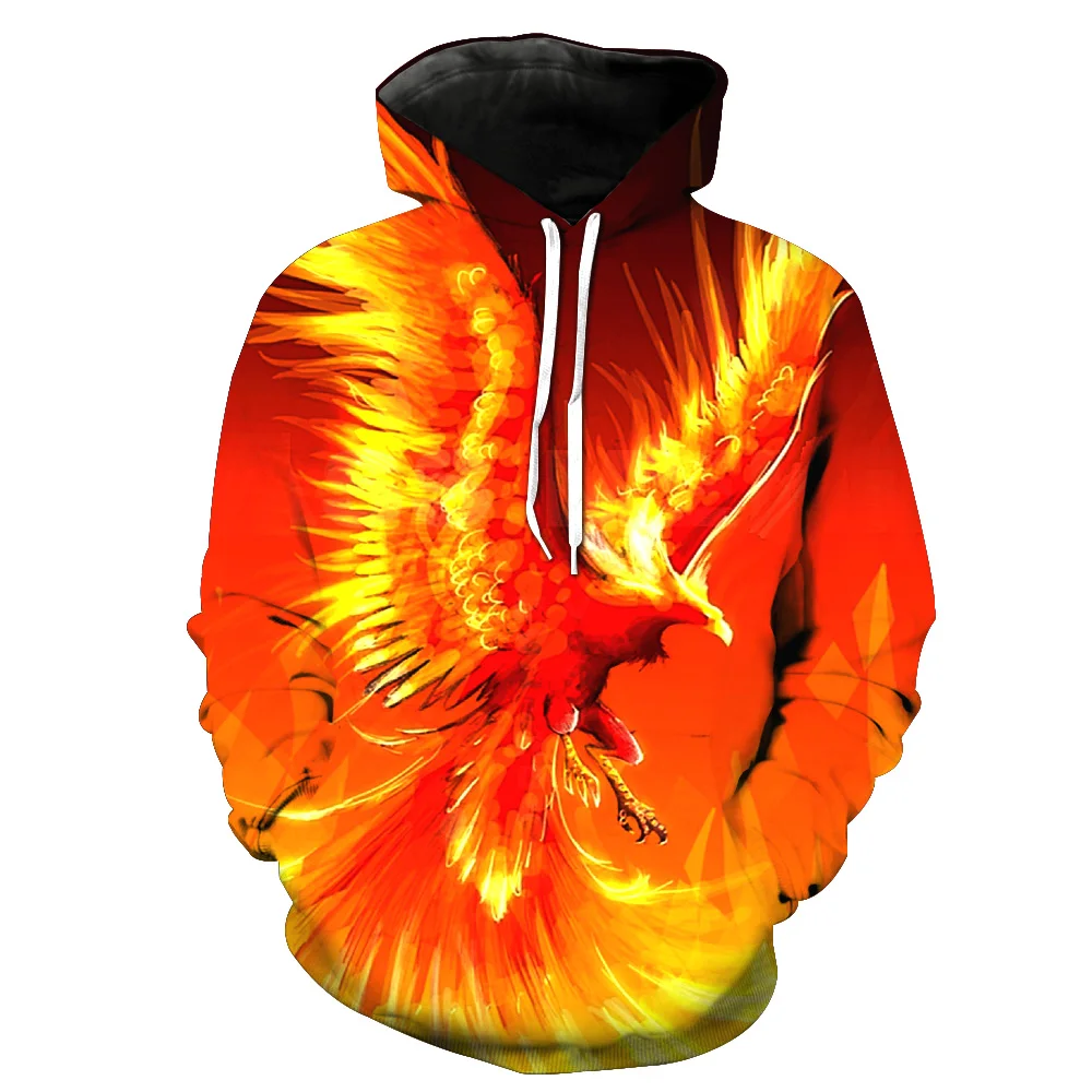 Модная Толстовка в стиле Харадзюку С 3d принтом мужские толстовки лиса птица