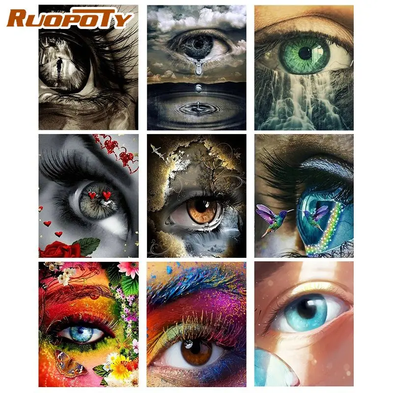 

RUOPOTY Paint By Number Figure Hand Painted Paintings Art Drawing On Canvas Gift DIY Pictures By Numbers Portrait Kits Home Deco