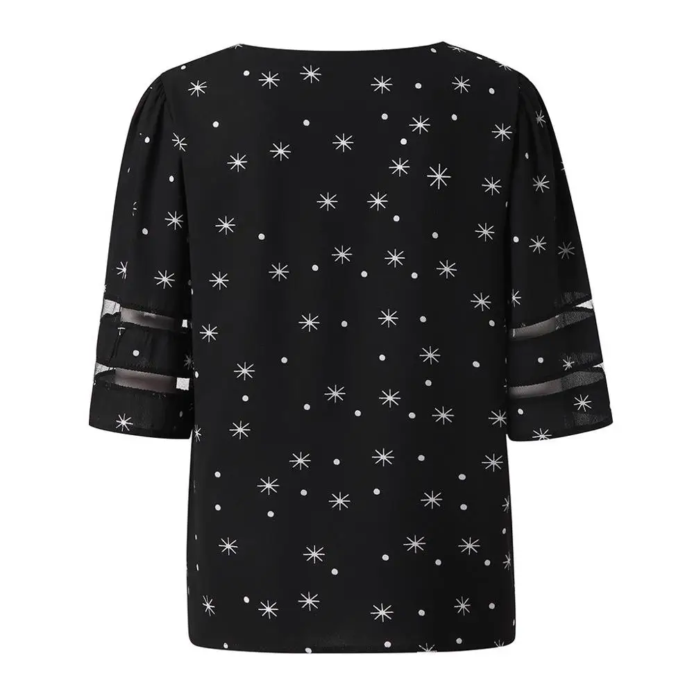 Женская рубашка женские топы Блуза женская Рождественская новинка черный
