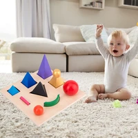 geometry multiple shape puzzle board stacking sorting match game early learning montessori geometric board wood block toy