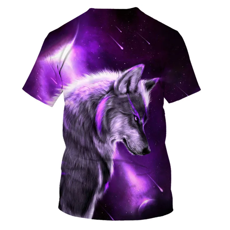 

3d printed wolf fox men's and women's t-shirt, soft shirt, loose casual t-shirt, men's street t-shirt