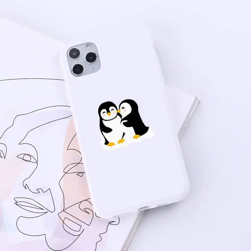 

Bear Penguin Kawaii Cute cartoon animal luxury Phone Case coque Candy Color for iPhone 6 7 8 11 12 s mini pro X XS XR MAX Plus