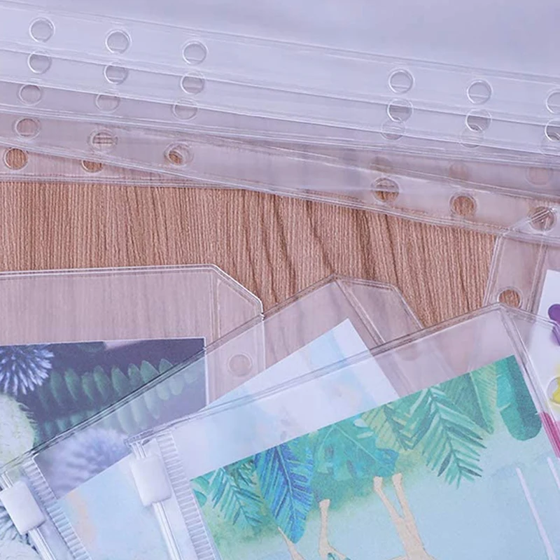 A6 Size 6 Holes Binder Pockets Zipper Folders Loose Leaf Bags for Documents Notebooks Cards 24 Pcs | Канцтовары для офиса и