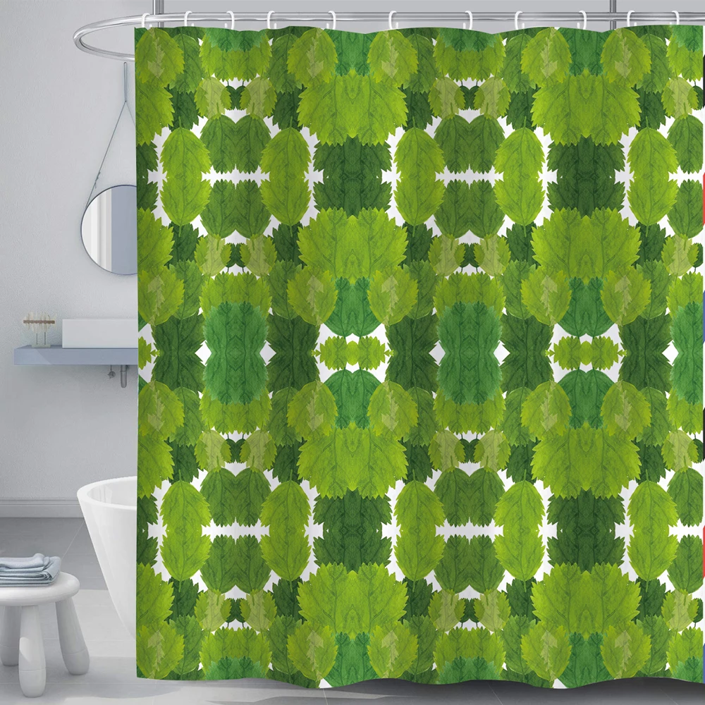 werfire bathroom curtain tropical green plant leaves palm boho home room decor mildew proof durable shower curtain with hooks free global shipping