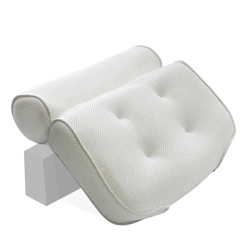

3D Mesh Spa Non-Slip Cushioned Bath Tub Spa Pillow Bathtub Head Rest Pillow With Suction Cups For Neck And Back Bathroom Supply