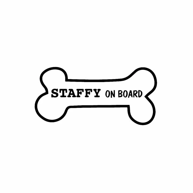 

Car Sticker Creative Funny Dog Bone Pet Lover Staffy on Board Waterproof Sunscreen Exterior Accessories Vinyl Decal,14cm*6cm