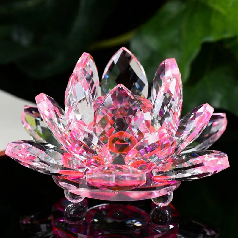 home decoration accessories maison Lotus Crystal Glass Figure decor Paperweight Ornament Feng Shui Decor Collection F724 | Дом и сад