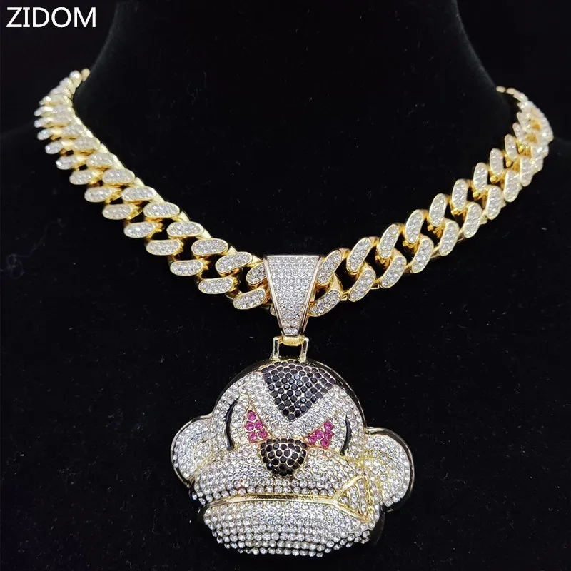 Ожерелье с кулоном в виде обезьяны стиле хип-хоп 13 мм