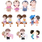 2 шт. мини-фигурки, стул, бабушка, дедушка, милые любители, украшение в виде пары для Волшебные садовые фигурки, миниатюрное украшение для дома