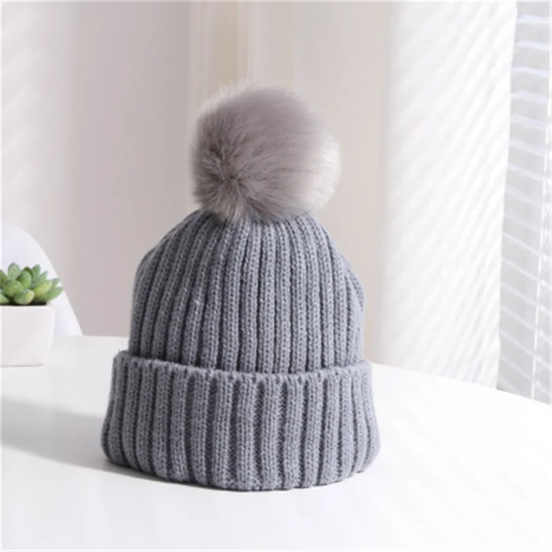 Модная теплая вязаная женская шапка зимние шапки в полоску для женщин шерстяные