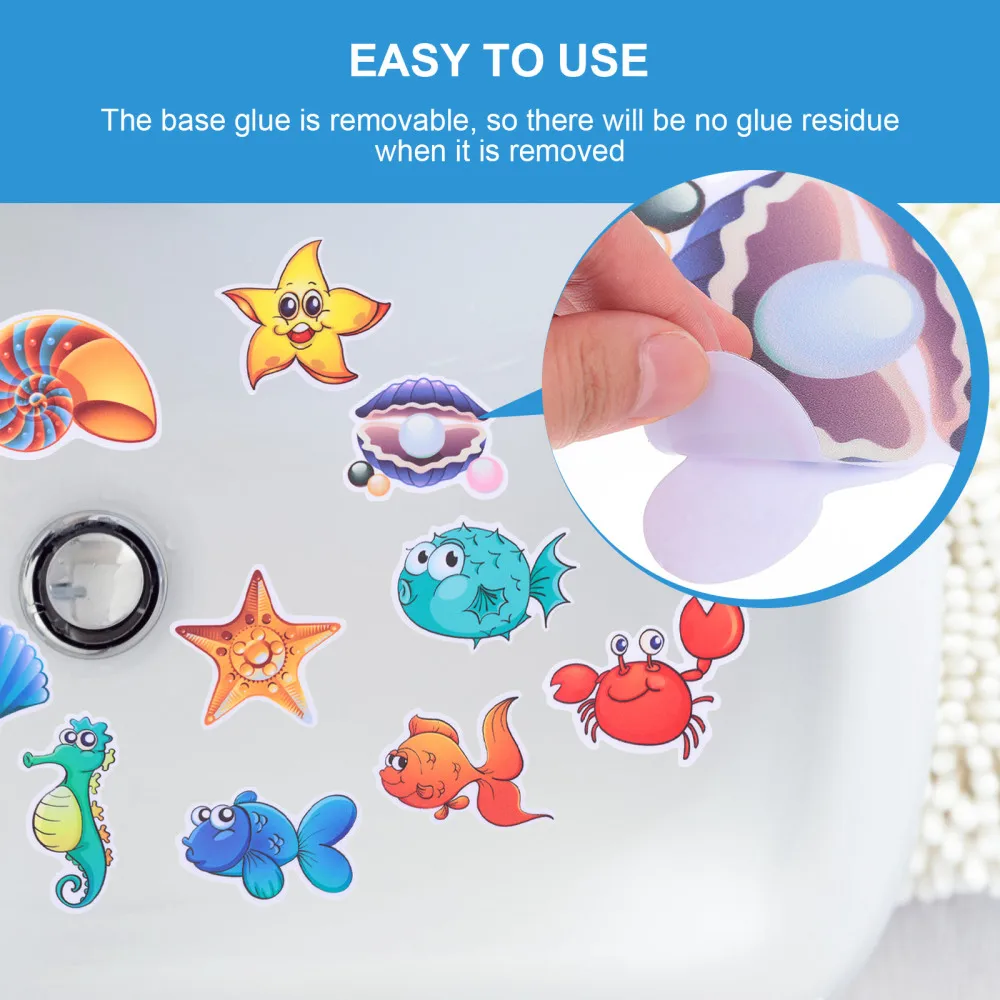 

10Pcs Bathtub Stickers Nonslip Waterproof Ocean Animals Stickers for Shower