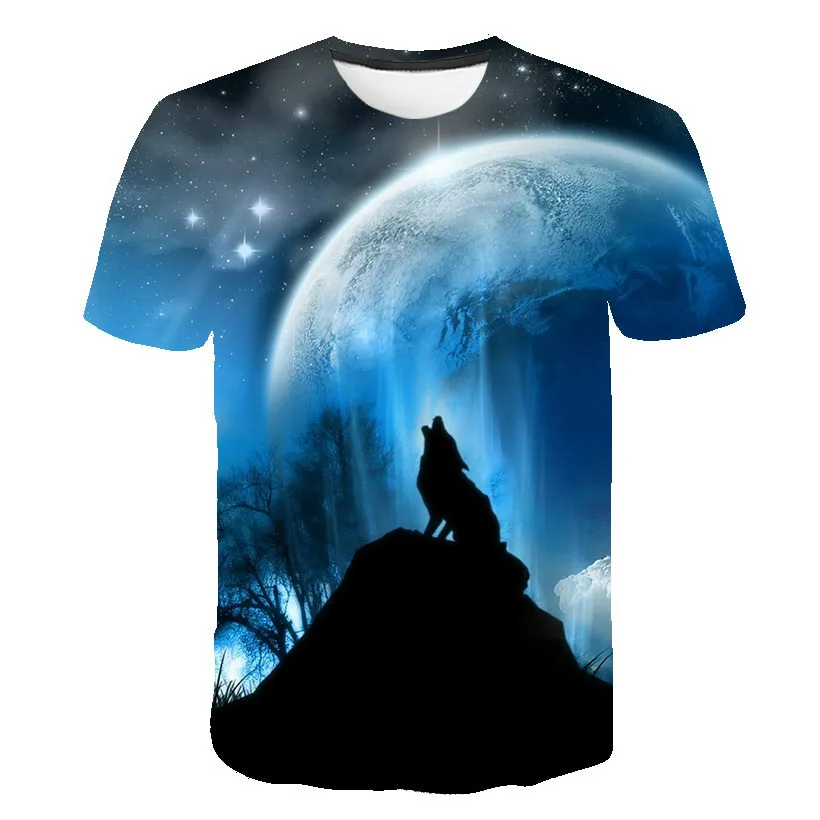 

Summer trend T-shirt men's Harajuku universe starry romantic couple 3D printing best-selling O-neck short-sleeved T-shirt 2021 c