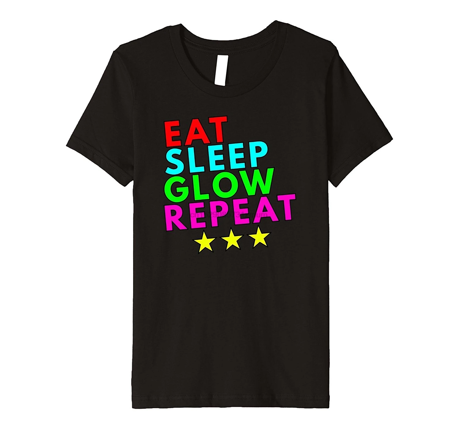 Eat Sleep/светящиеся вечерние Детские футболки для дня рождения женские модные топы