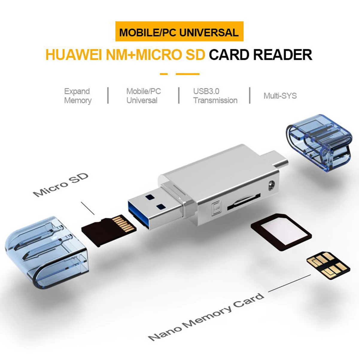 xiwai usb c type c usb 2 0 to nm nano memory card tf micro sd card reader for huawei cell phone laptop free global shipping