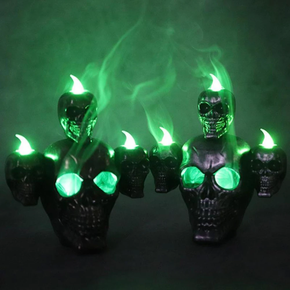 

Светодиодсветильник лампа в виде черепа, электронная лампа-свеча для Хэллоуина, скелет, страшное украшение, реквизит для вечеринки в виде д...