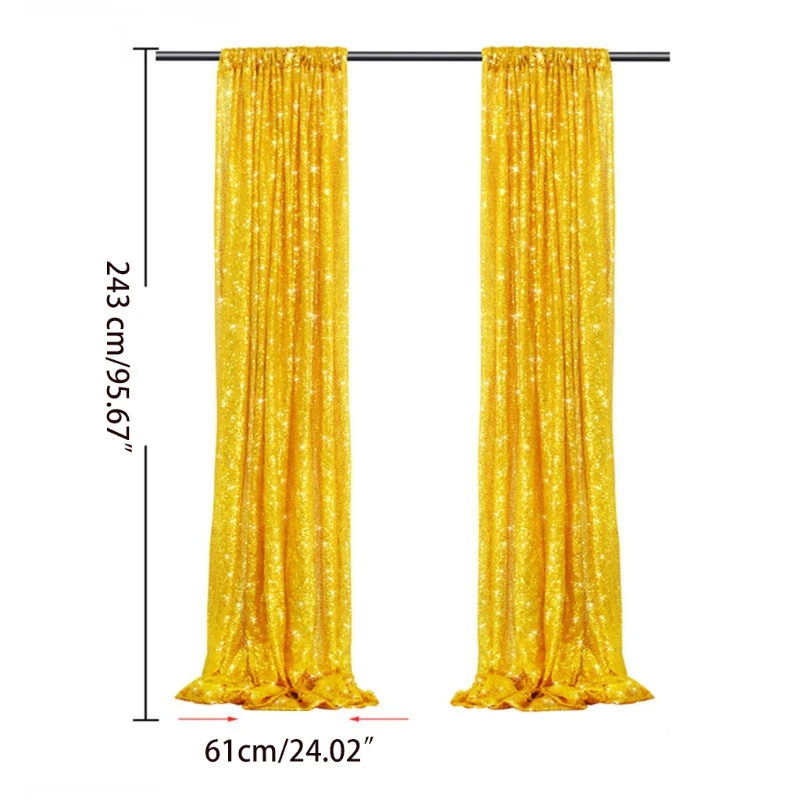 

Sequin Backdrop Curtain Panels 2x8FT Wedding Party Background Drapes Photography Backdrop Curtain for Party Decoration