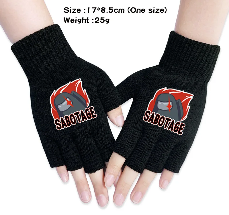 

8 types NEW Game amon impostor Wristband glove Model keep warm Knitted Show fingers gloves fans Gift