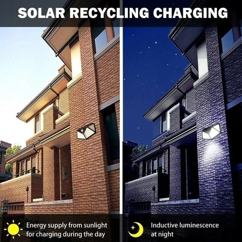 

8PCS 100 LEDs Solar Lights Outdoor Solar Powered Motion Sensor Lights Outdoor Wall Light Night Light