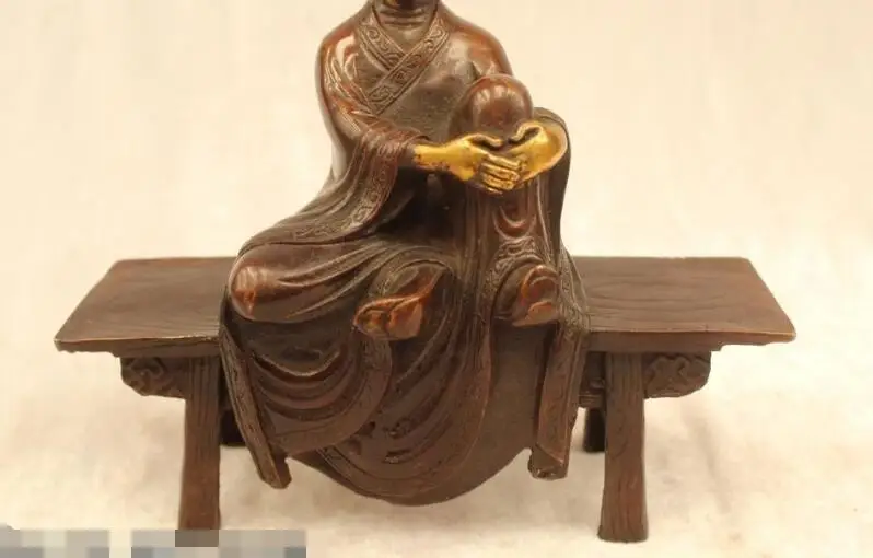 S6805 8 &quotКитайский буддийский народный отличная бронзовая позолота табуреты