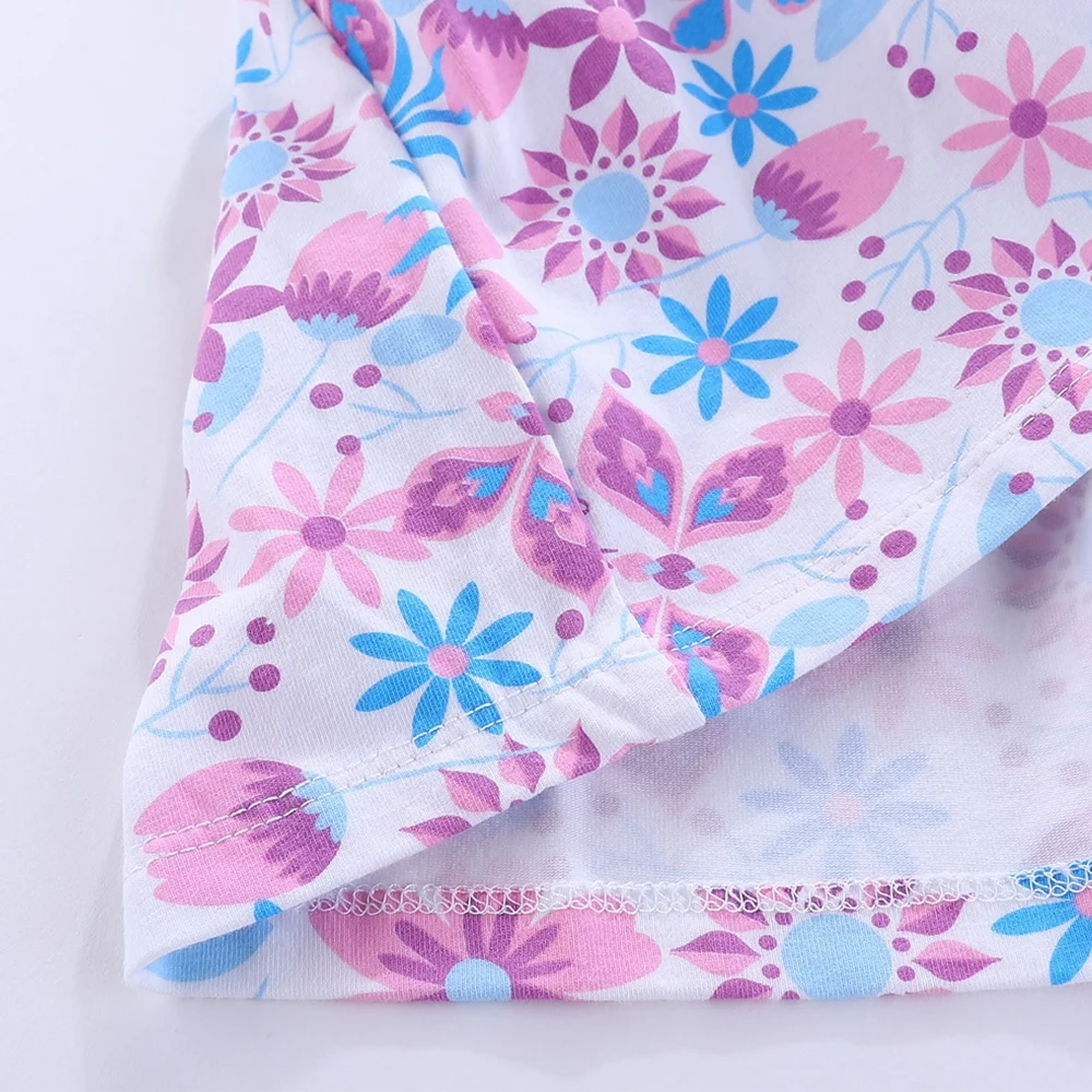 Летнее плиссированное платье с круглым вырезом и цветочным принтом | Детская