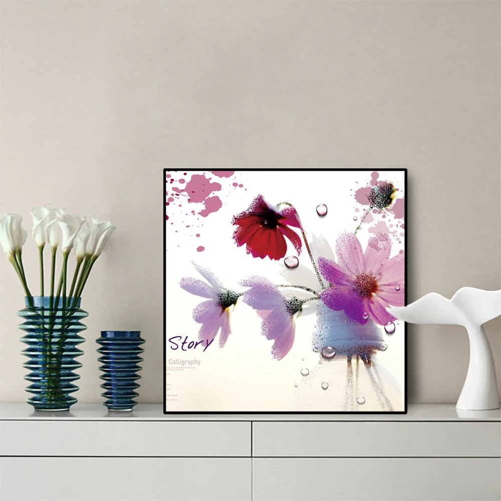 Холст красивые цветы декоративная каллиграфия художественные настенные картины