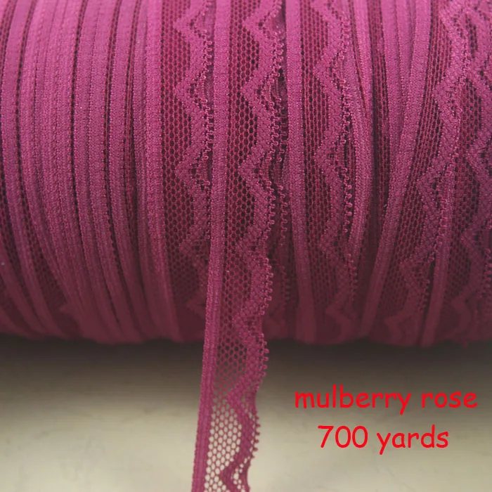 mulberry rose 10Y 10 ярдов/партия 14 мм эластичное тянущееся кружево обруч/одежды/одежда кружевные аксессуары свадебное украшение из ткани кружевная ткань с широкой отделкой - Цвет: mulberry rose 10Y