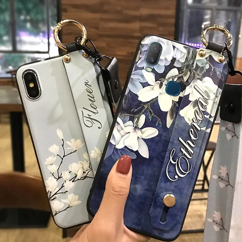 Чехол для телефона VIVO Y11 Силиконовый противоударный ремешок из ТПУ модный дизайн