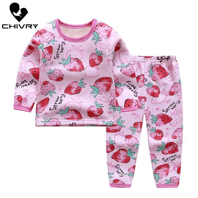 Пижамный комплект детский хлопковый с длинным рукавом и круглым